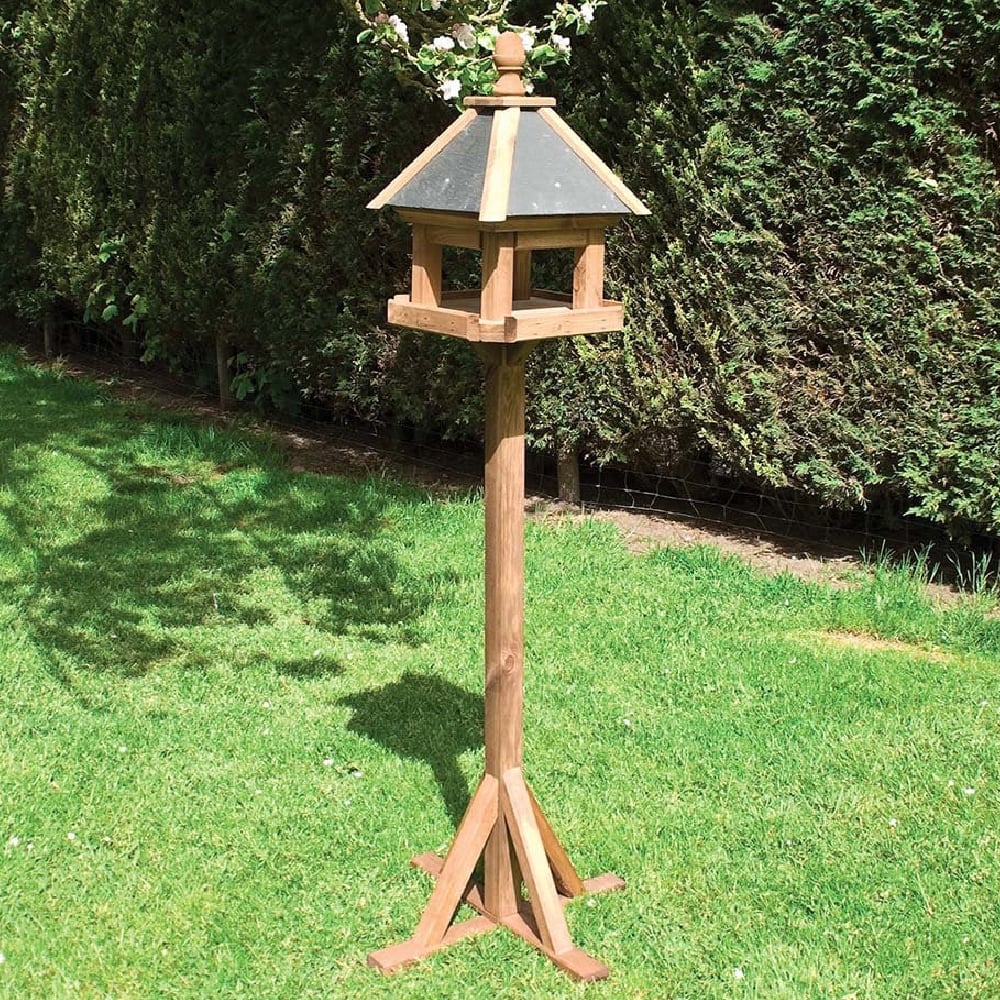 Letchworth Wooden Garden Bird Table In Natural