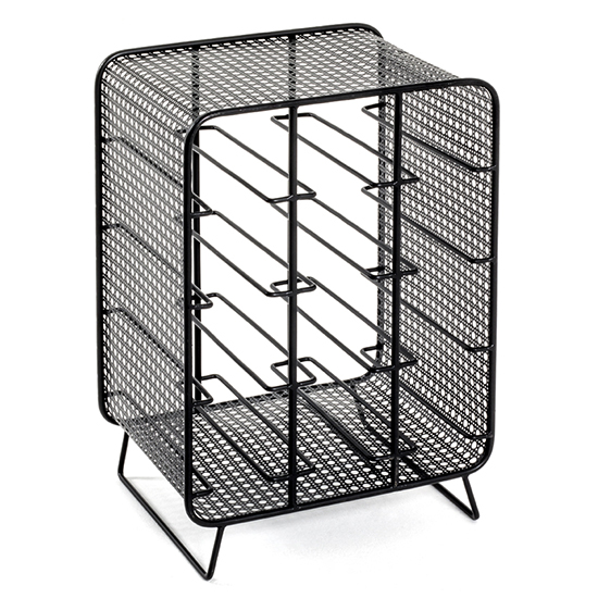 Lethbridge Metal Bottle Rack In Black