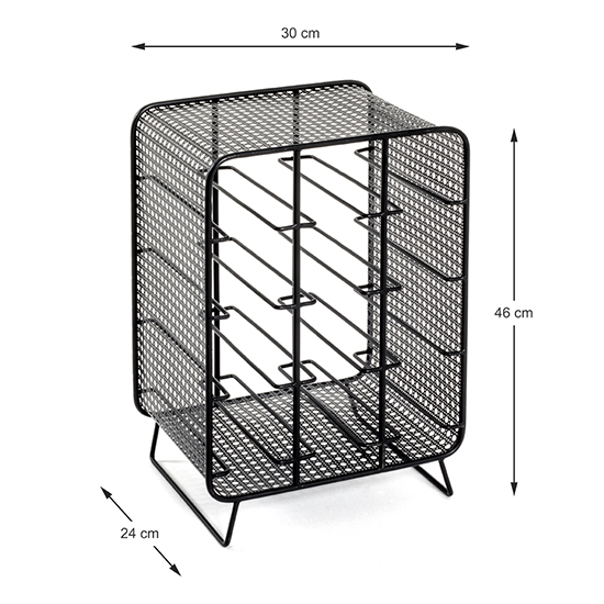 Lethbridge Metal Bottle Rack In Black