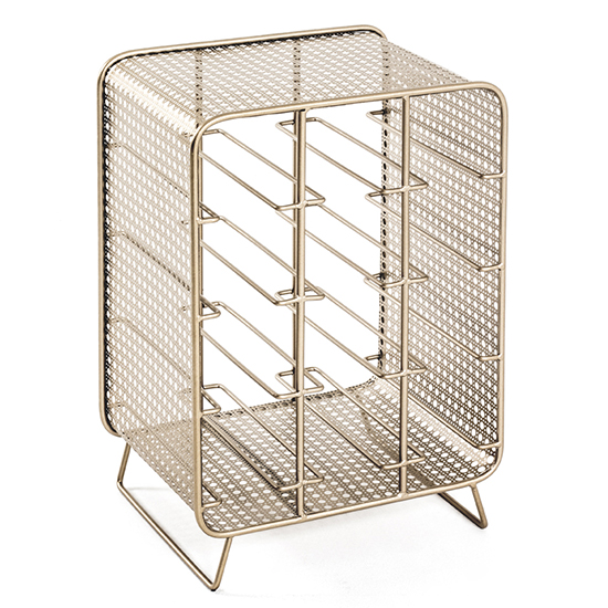 Lethbridge Metal Bottle Rack In Gold