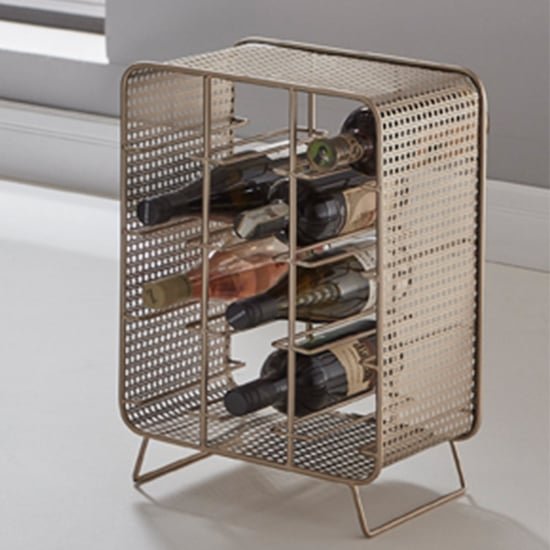 Lethbridge Metal Bottle Rack In Gold