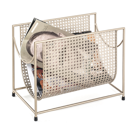 Lethbridge Metal Magazine Rack In Gold