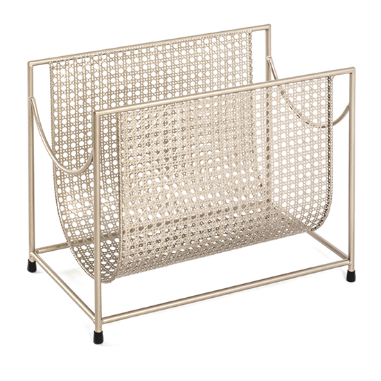 Lethbridge Metal Magazine Rack In Gold