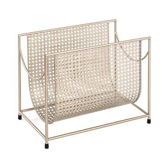 Lethbridge Metal Magazine Rack In Gold