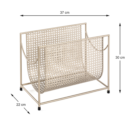 Lethbridge Metal Magazine Rack In Gold