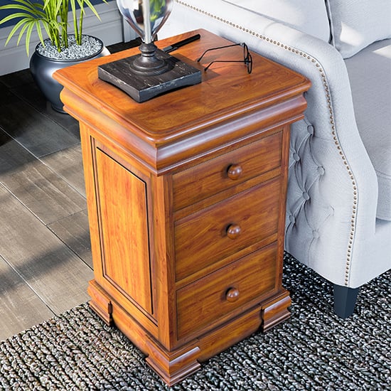 Read more about Leupp wooden 4 drawers bedside cabinet in light brown