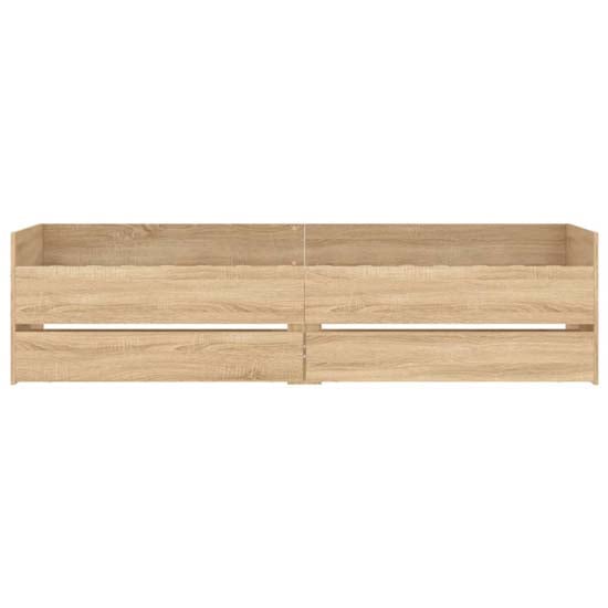 Leuven Wooden Single Bed With Drawers In Sonoma Oak
