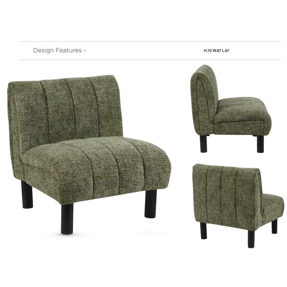 Levelland Fabric Accent Chair With Black Legs - Green