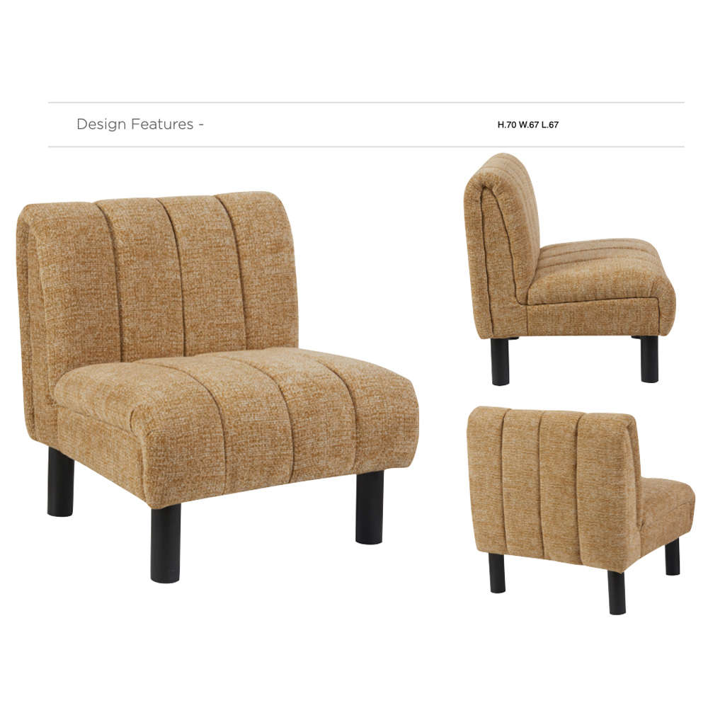 Levelland Fabric Accent Chair With Black Legs - Mustard
