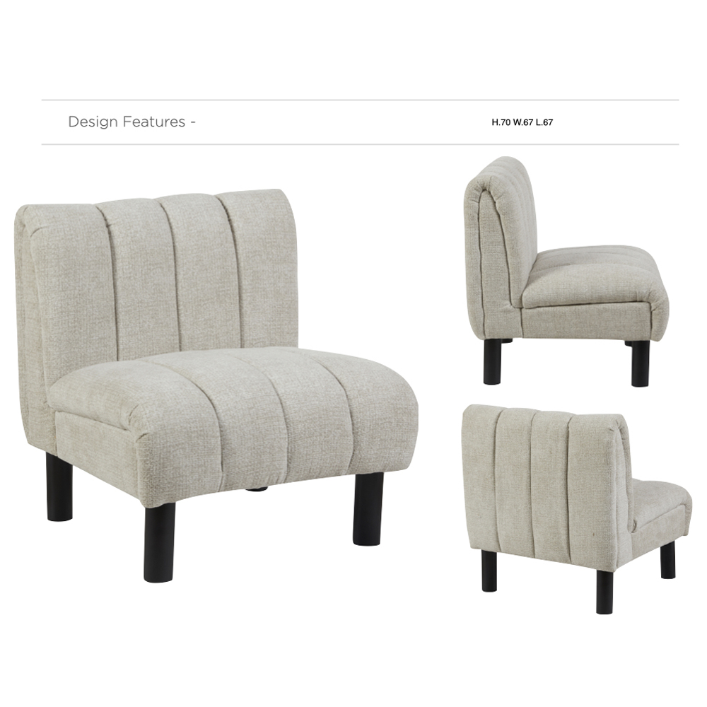 Levelland Fabric Accent Chair With Black Legs - Oatmeal