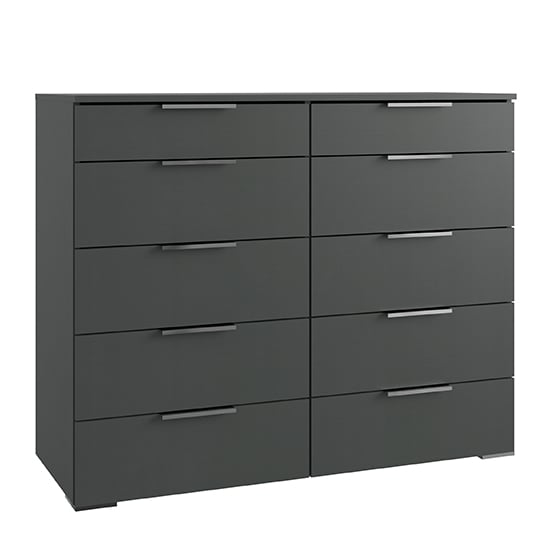 Photo of Levelup wooden chest of drawers in graphite with 10 drawers