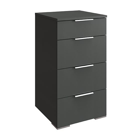 Levelup Wooden Chest Of Drawers In Graphite With 4 Drawers