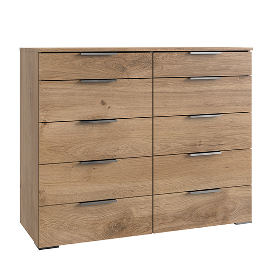 Levelup Wooden Chest Of Drawers In Planked Oak With 10 Drawers