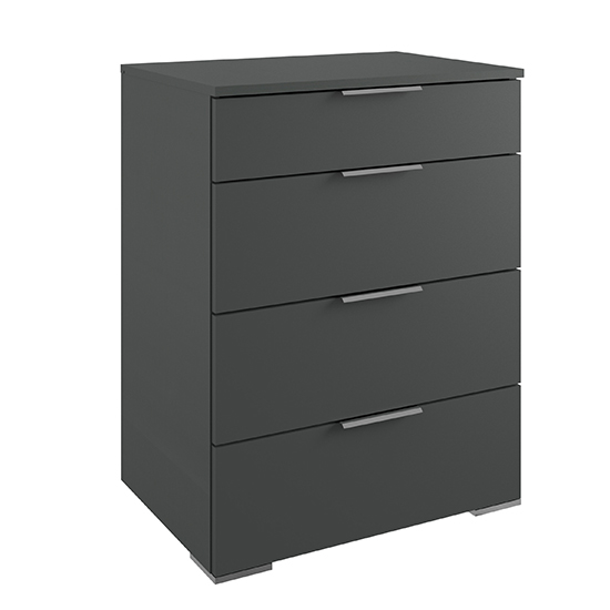 Read more about Levelup wooden wide chest of drawers in graphite with 4 drawers