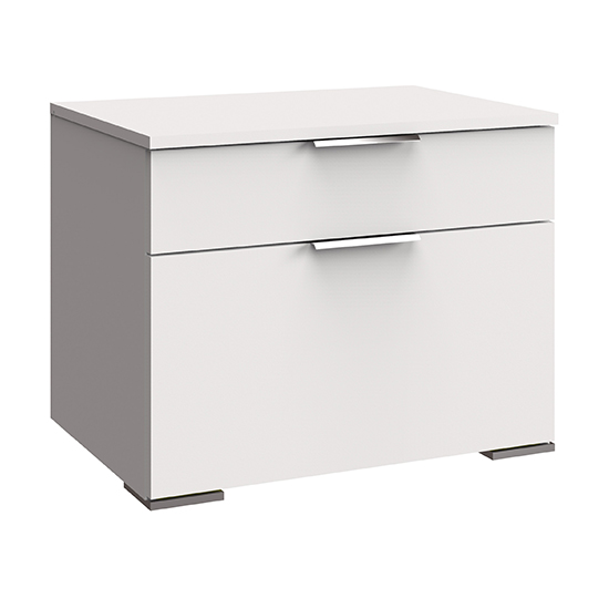 Read more about Levelup wooden wide chest of drawers in white with 2 drawers
