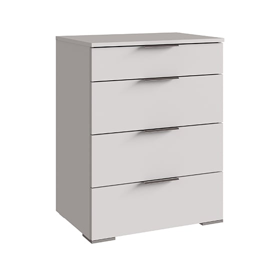 Levelup Wooden Wide Chest Of Drawers In White With 4 Drawers