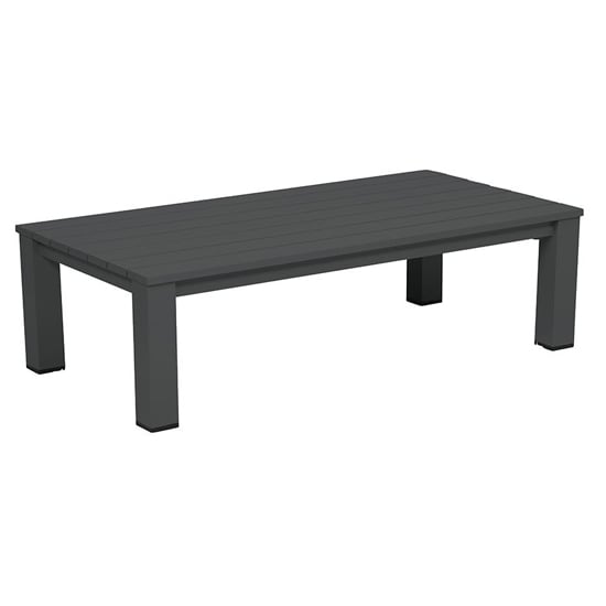 Levi Aluminium Outdoor Coffee Table In Charcoal Grey Frame
