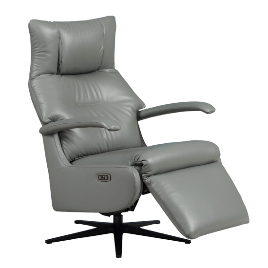 Levia Leather Electric Reclining Chair In Steel Furniture in Fashion