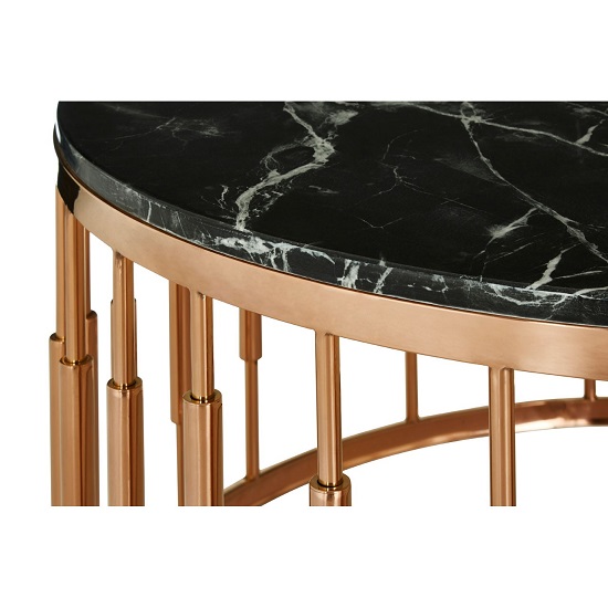 Levinson Round Marble Top Coffee Table With Rose Gold Frame Sale