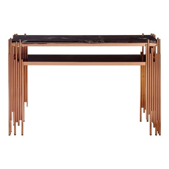 Alvara Marble Top Console Table With Rose Gold Frame