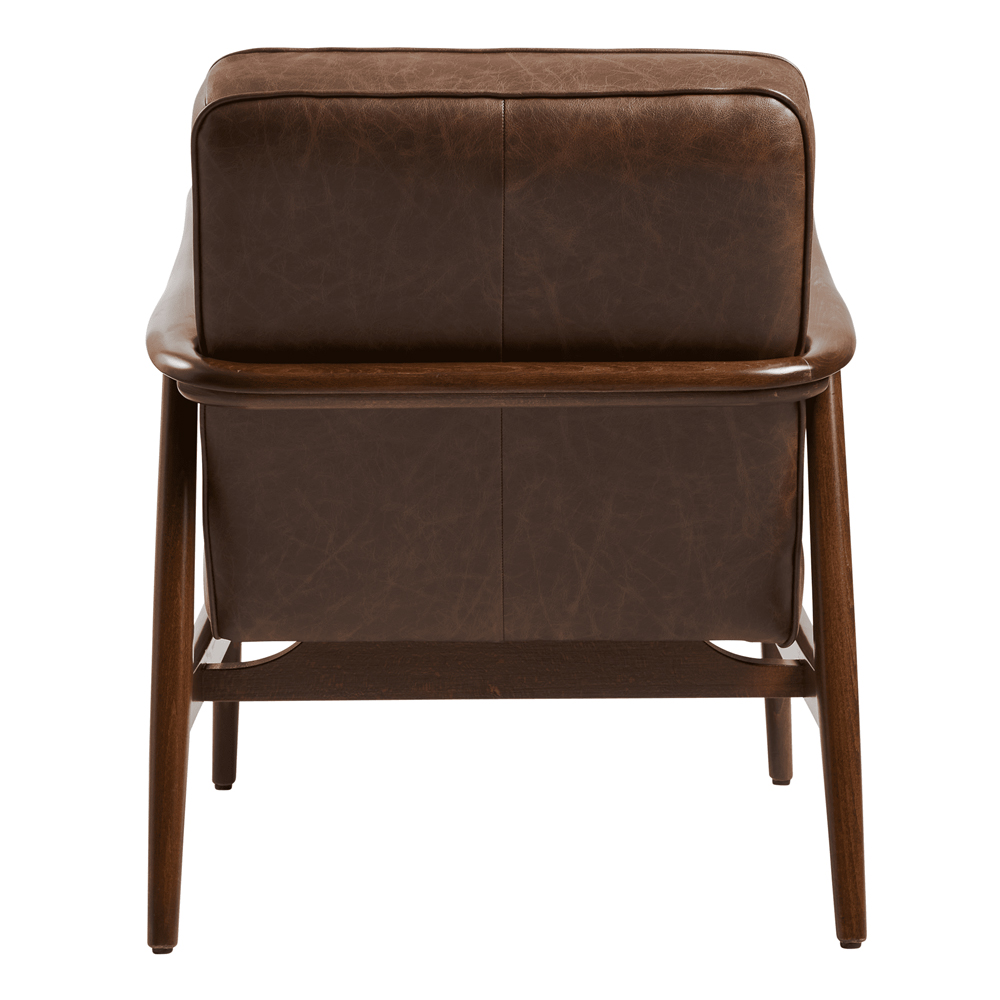 Levittown Faux Leather Lounge Armchair In Vintage Brown