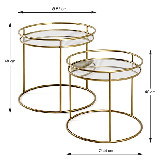Lewiston Mirrored Set Of 2 Side Tables In Gold_3