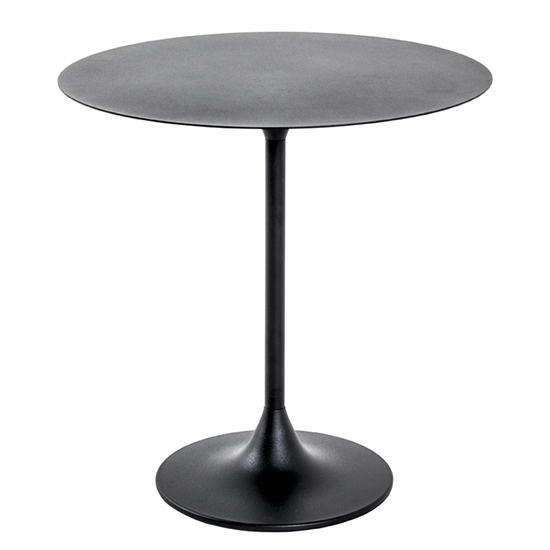 Lewiston Round Metal Side Table In Black Furniture in Fashion