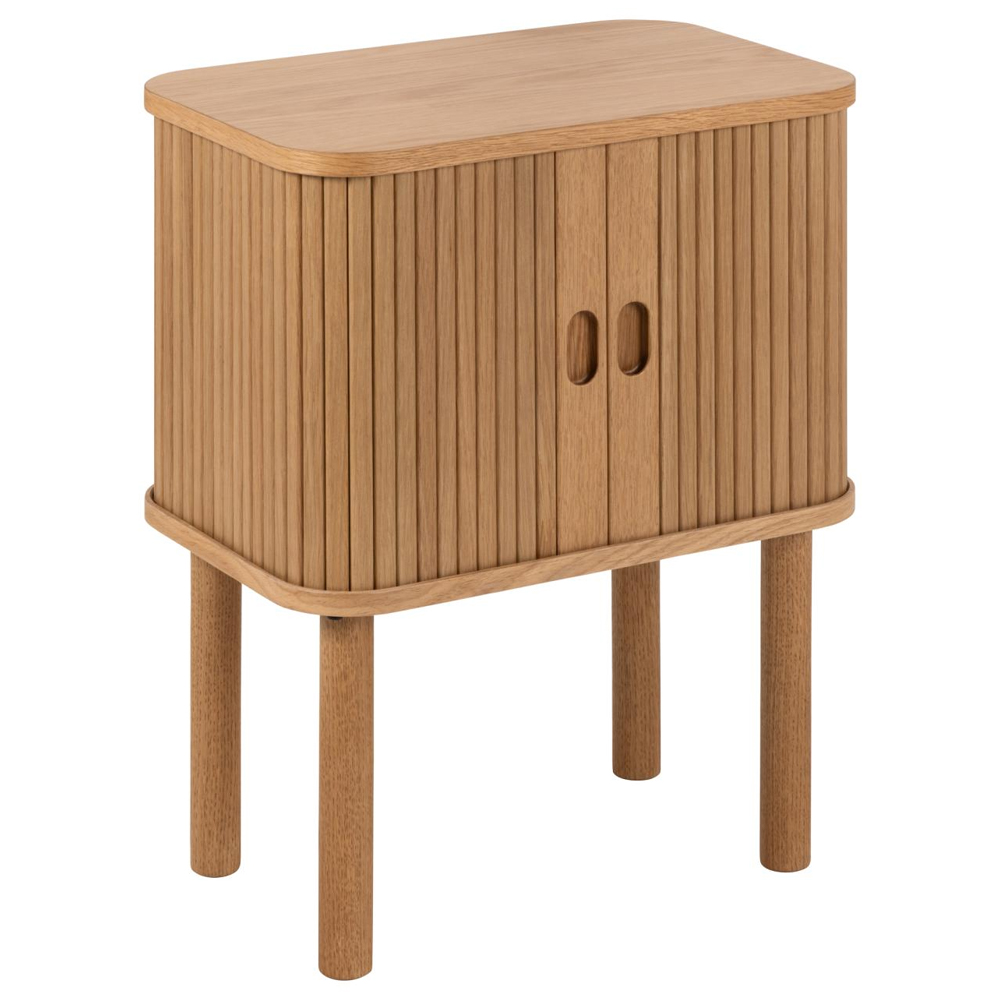 Lewiston Wooden Bedside Cabinet With 2 Sliding Doors In Oak