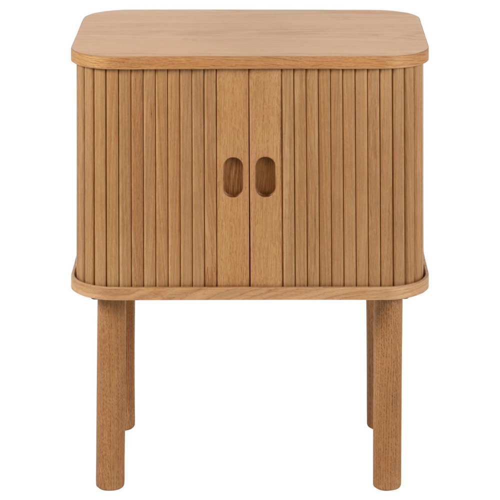 Lewiston Wooden Bedside Cabinet With 2 Sliding Doors In Oak