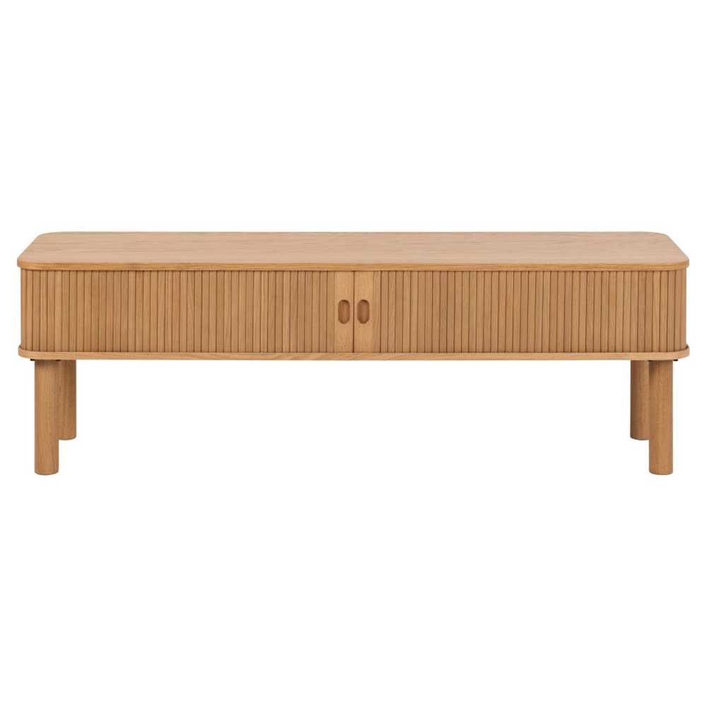 Lewiston Wooden TV Stand With 2 Sliding Doors In Oak