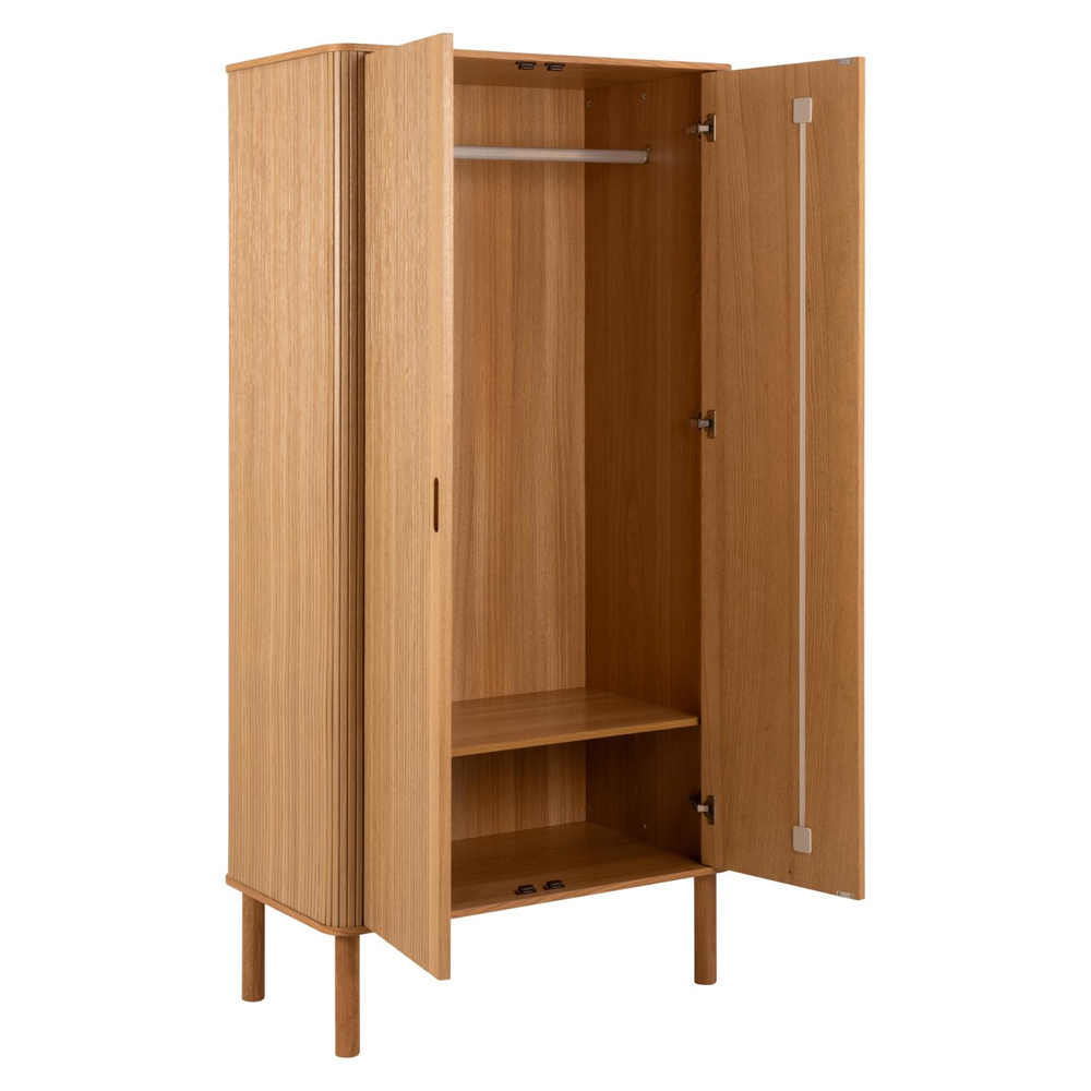 Lewiston Wooden Wardrobe With 2 Sliding Doors In Oak