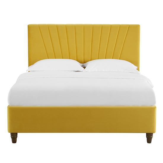 Leyland King Size Fabric Bed In Mustard_3