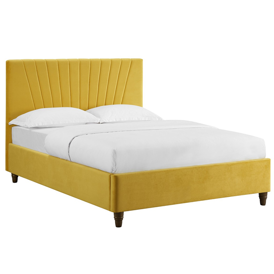 Leyland King Size Fabric Bed In Mustard_2