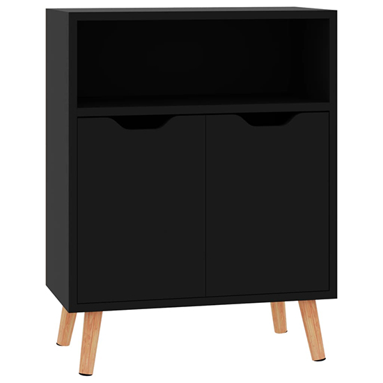 Lexie High Gloss Sideboard With 2 Doors 1 Shelf In Black