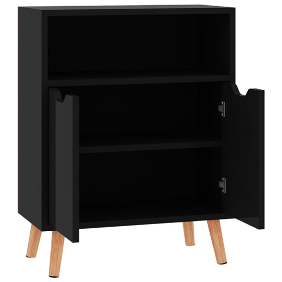 Lexie High Gloss Sideboard With 2 Doors 1 Shelf In Black
