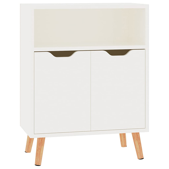 Lexie High Gloss Sideboard With 2 Doors 1 Shelf In White_2