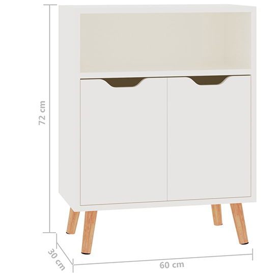 Lexie High Gloss Sideboard With 2 Doors 1 Shelf In White_5