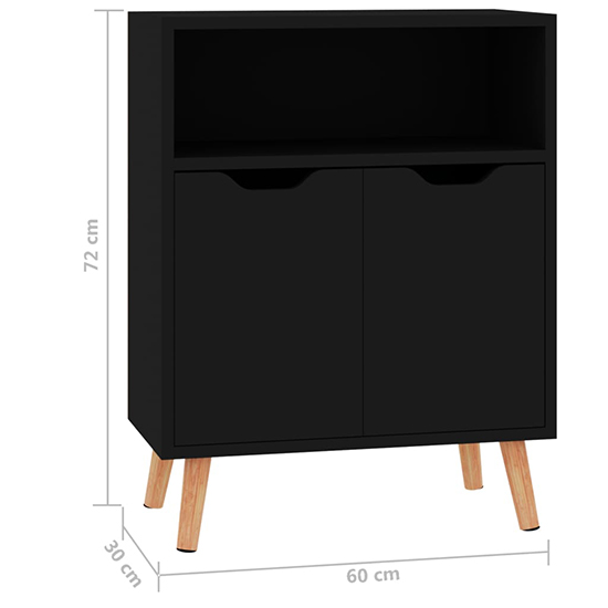 Lexie Wooden Sideboard With 2 Doors 1 Shelf In Black_5
