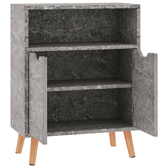 Lexie Wooden Sideboard With 2 Doors 1 Shelf In Concrete Effect_4