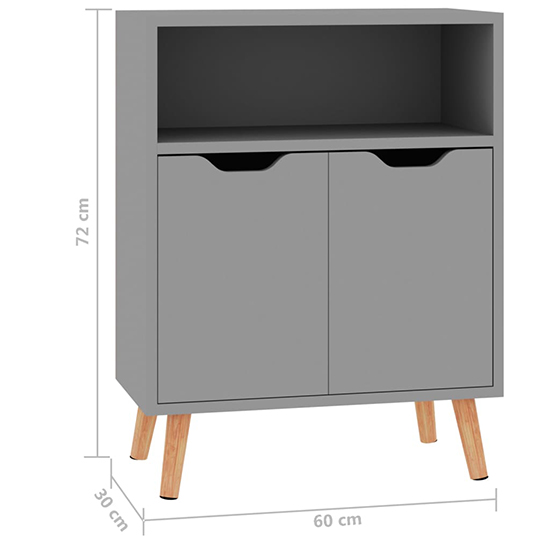 Lexie Wooden Sideboard With 2 Doors 1 Shelf In Grey_5