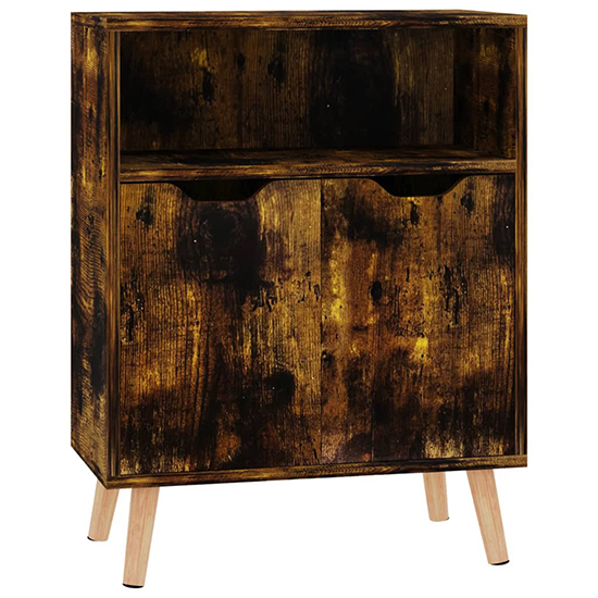Lexie Wooden Sideboard With 2 Doors 1 Shelf In Smoked Oak