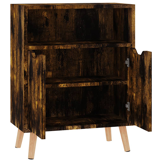 Lexie Wooden Sideboard With 2 Doors 1 Shelf In Smoked Oak