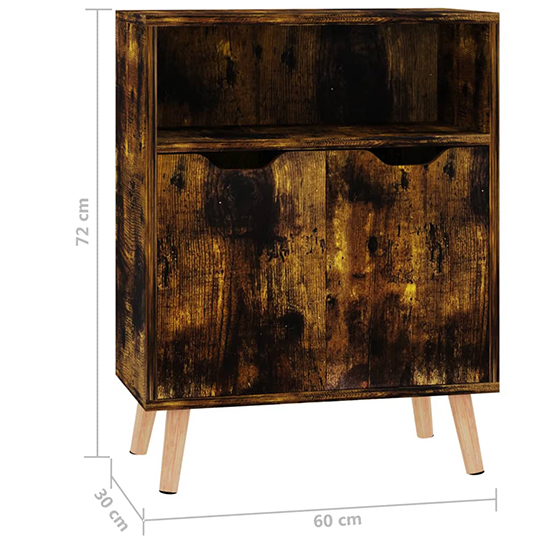 Lexie Wooden Sideboard With 2 Doors 1 Shelf In Smoked Oak