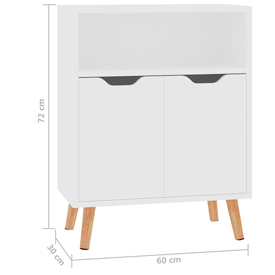 Lexie Wooden Sideboard With 2 Doors 1 Shelf In White