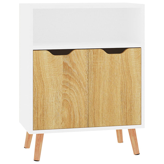 Lexie Wooden Sideboard With 2 Doors 1 Shelf In White Sonoma Oak_2