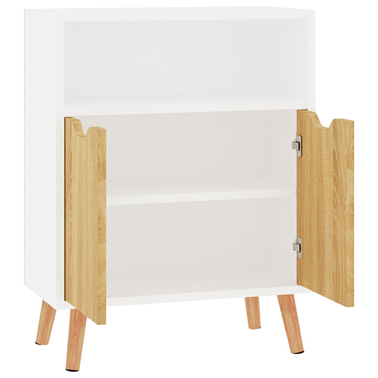 Lexie Wooden Sideboard With 2 Doors 1 Shelf In White Sonoma Oak_4