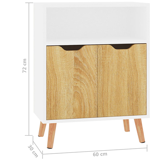 Lexie Wooden Sideboard With 2 Doors 1 Shelf In White Sonoma Oak_5
