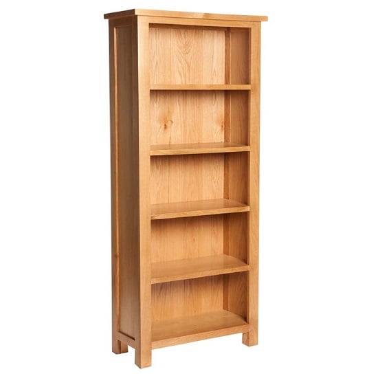 Product photograph of Lexington Wooden Bookcase In Oak With 5 Shelves from Furniture in Fashion