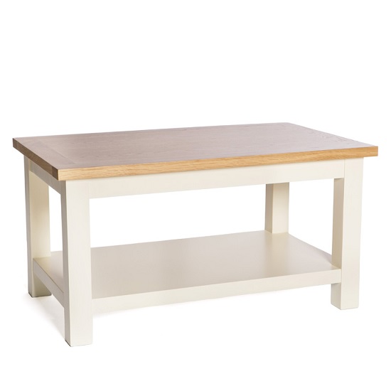Lexington Wooden Coffee Table In Ivory With Undershelf Furniture in