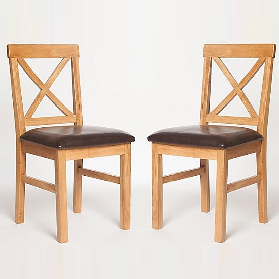 Lexington Wooden Dining Chair With Dark PU Seat In A Pair Furniture
